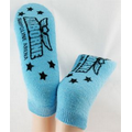 Light Blue Adult Ankle Length Comfort Slipper Socks
